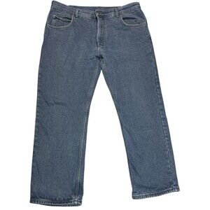 Key Flannel Lined Denim Work Jeans Straight Leg 38x30 Workwear Streetwear Winter